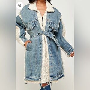 🔥🔥Cozy Shearling Thick Denim Trench Coat🔥🔥 NEW FALL/WINTER ARRIVALS